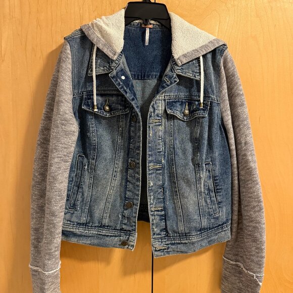 Free People denim knit jacket - Picture 3 of 12